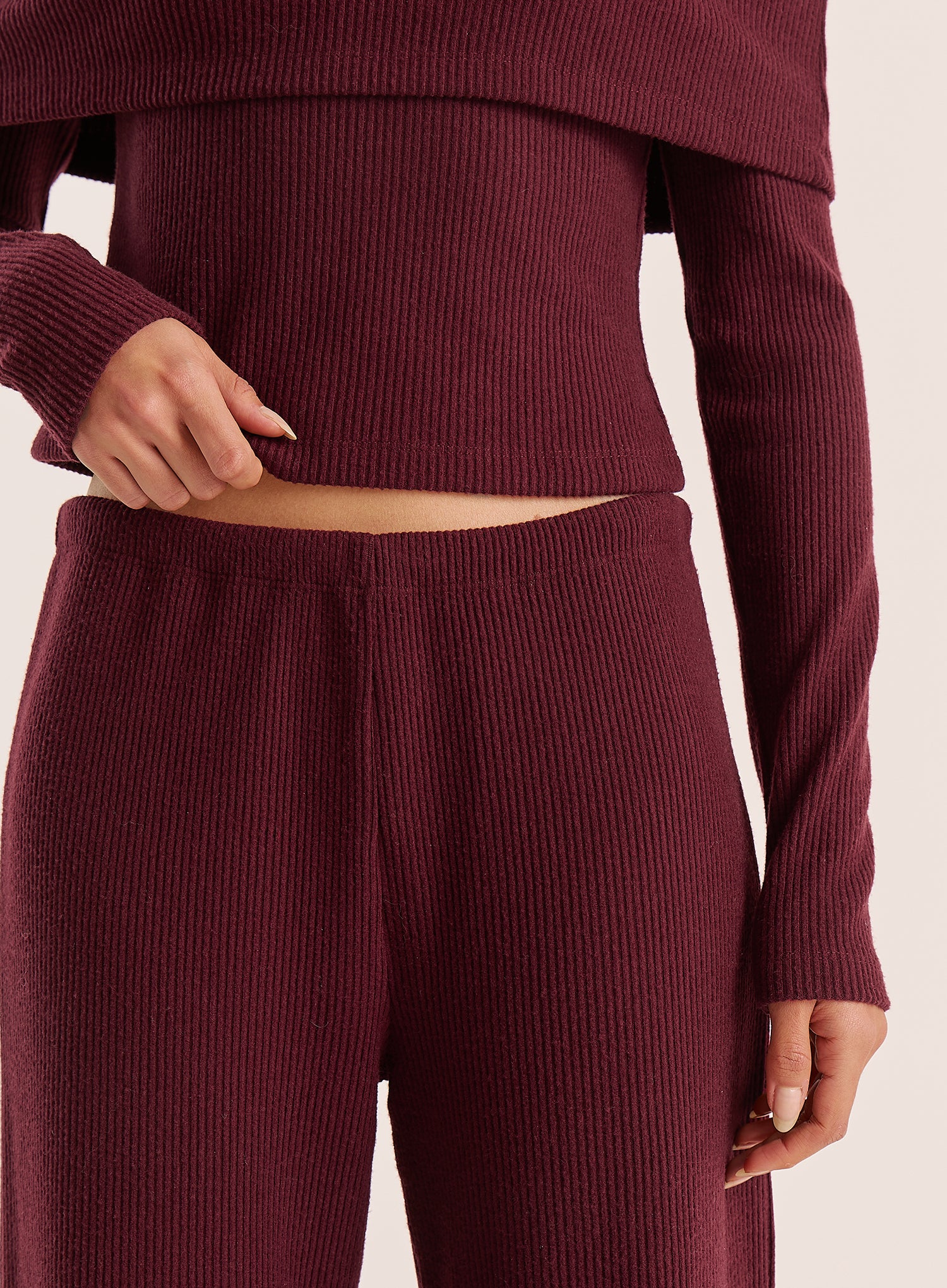 Dark Red Knitted Trousers